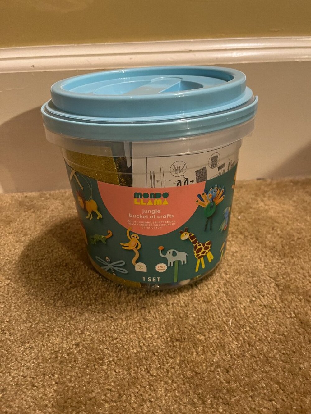 Mondo Llama bucket of crafts, jungle themed